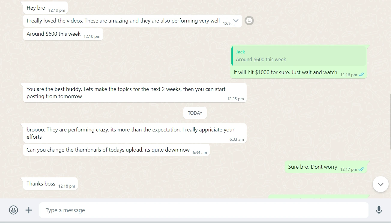 Detailed desktop chat review discussing channel setup and satisfaction